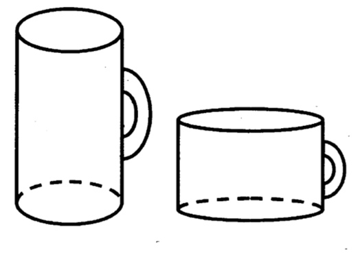 Две кружки имеют форму цилиндра первая кружка